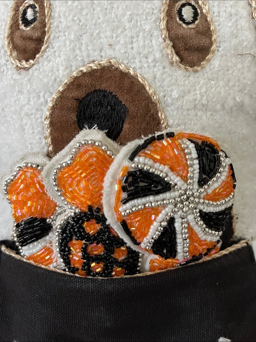 Decorative Halloween Trick or Treat Dog Pillow - White and Black